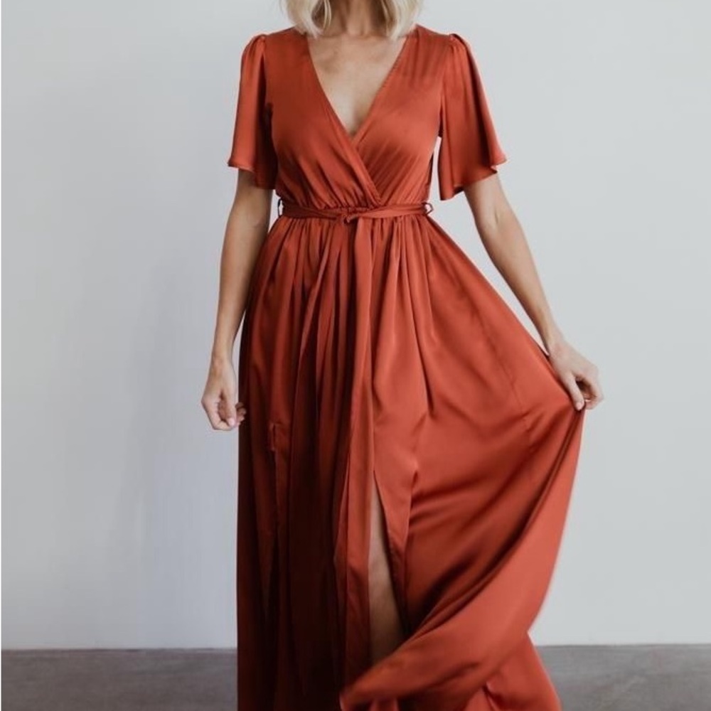 Chic Terracotta Maxi Dress